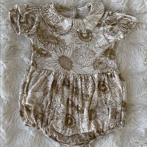 Kate Quinn Bamboo Peter Pan Bubble – Sunflower Print 18-24 mo